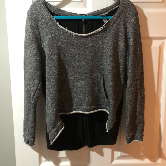 Vanity Sweaters - Black and Grey Button Sweater